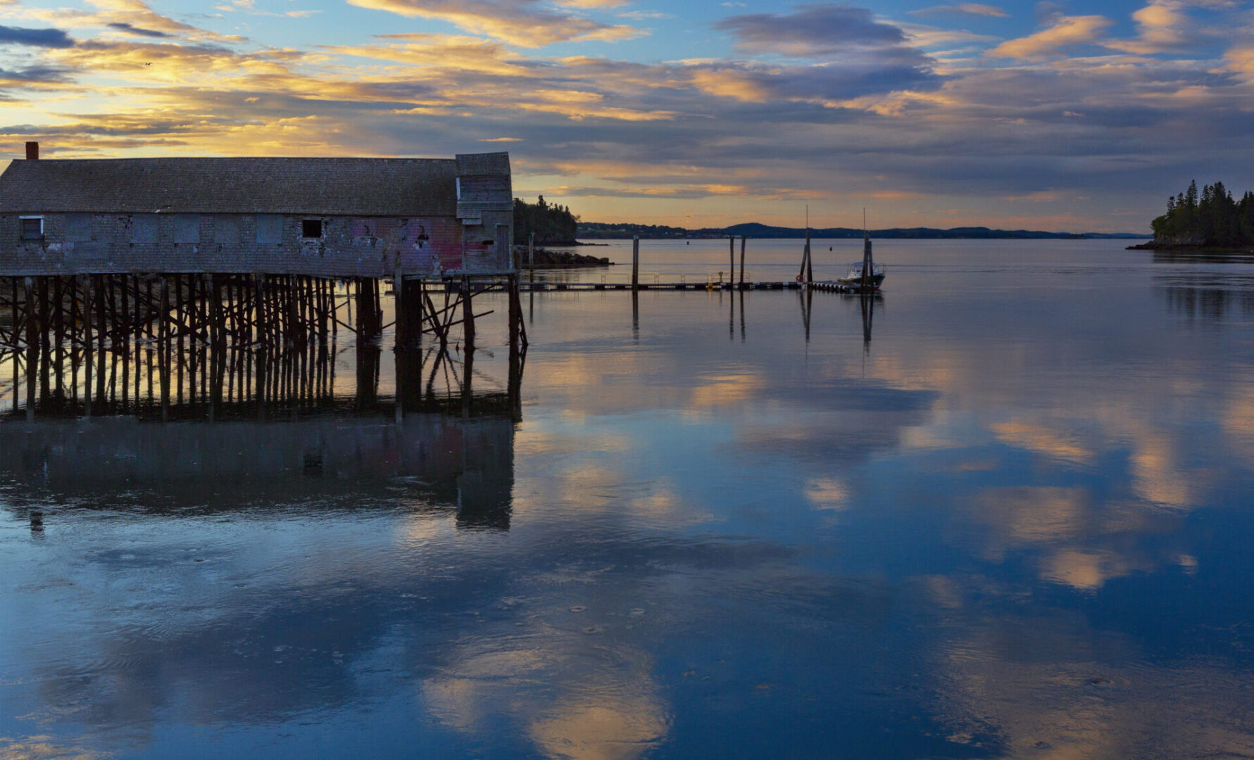 Sunset at a fishing area